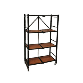 Home Furnishing Three-Layer Metal Fast Folding Storage Rack for Microwave Oven