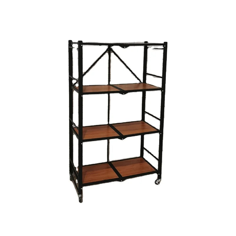 Home Furnishing Three-Layer Metal Fast Folding Storage Rack for Microwave Oven