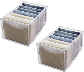 40080418 New Washable Fabric Mesh Wardrobe Clothes Organizer T Shirt Jeans Underwear Folding Storage Closet Drawer Dividers