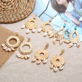 Vintage Natural Conch Drop Earrings Handmade Round Bamboo Weaving Conch Drop Earrings for Women