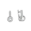 White Green Red Zircon Earrings 925 Sterling Silver U Shaped Round Cubic Zirconia Hoops for Women Fine Jewelry Wholesale