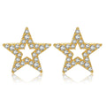 New Version the Five-Pointed Star Smiling Face Earrings Zircon Ear Studs Diamond Earrings Hollow Out Heart Love Brass Earrings