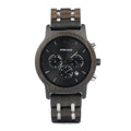 Quickshipment for Luxury Sport Analog Chronograph Date Display 24 Hour System Wood Watch for Men