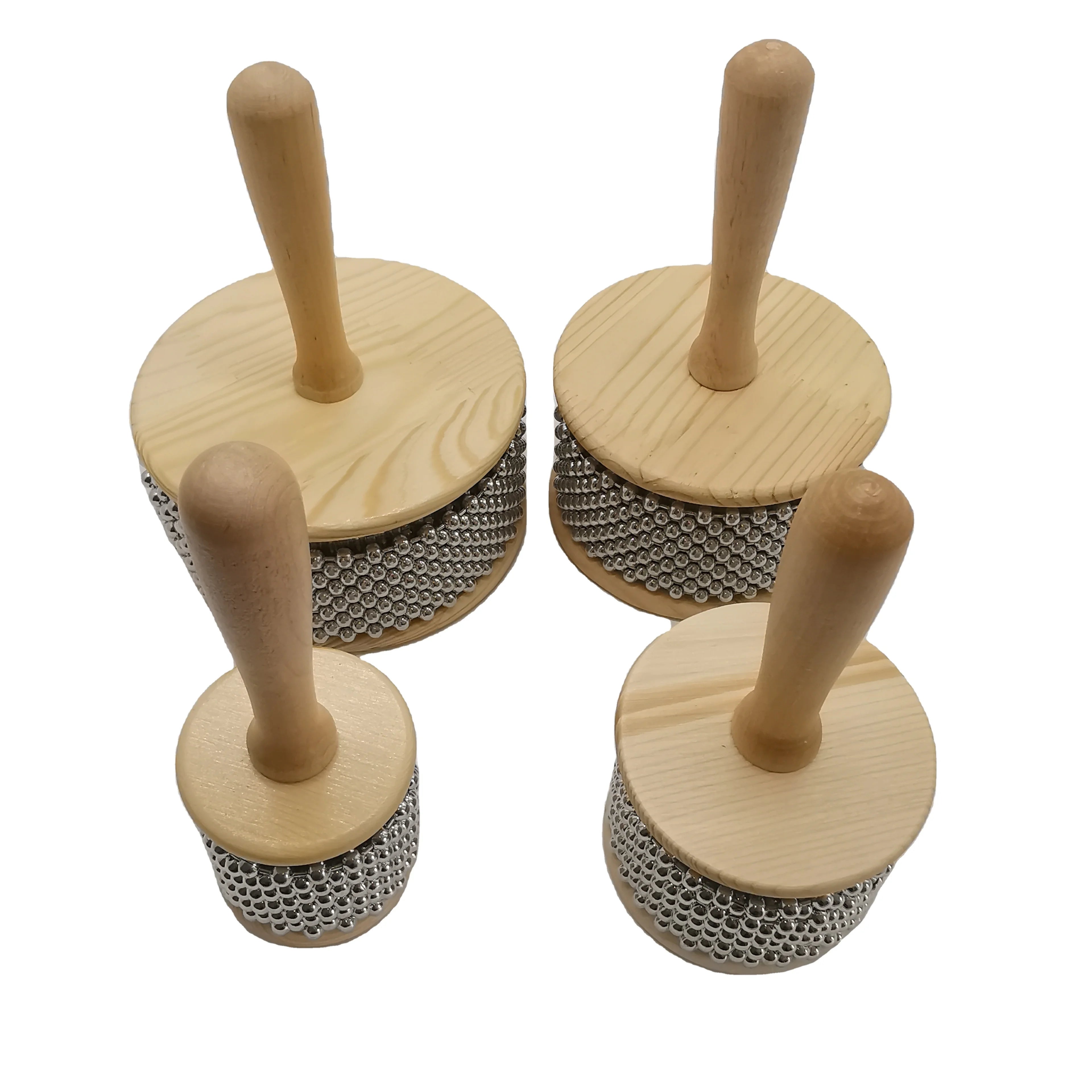 8.5 Inch Hand Shaker Wooden Large Cabasa Musical Instrument for Kids