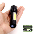 1000 Lumen Powerful 3Modes Mini Zoomable  LED Keychain Emergency COB+XPE Rechargeable USB Battery LED Tactical Torch Flashlights