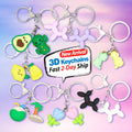 Promotional Cartoon Designer Pvc 3d Keychain Rings Accessories Anime Cute Food Bear Customize Keychains logo Charms in Bulk