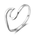 925 Silver S925 Wave Ring Dainty Real Solid 925 Sterling Silver Jewelry Cute Wave Ring for Girl