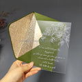 Custom Colors Handmade Luxury Wedding Invitation Sets UV Printing Clear Acrylic Glitter Liner Angel Music Paper Personalized
