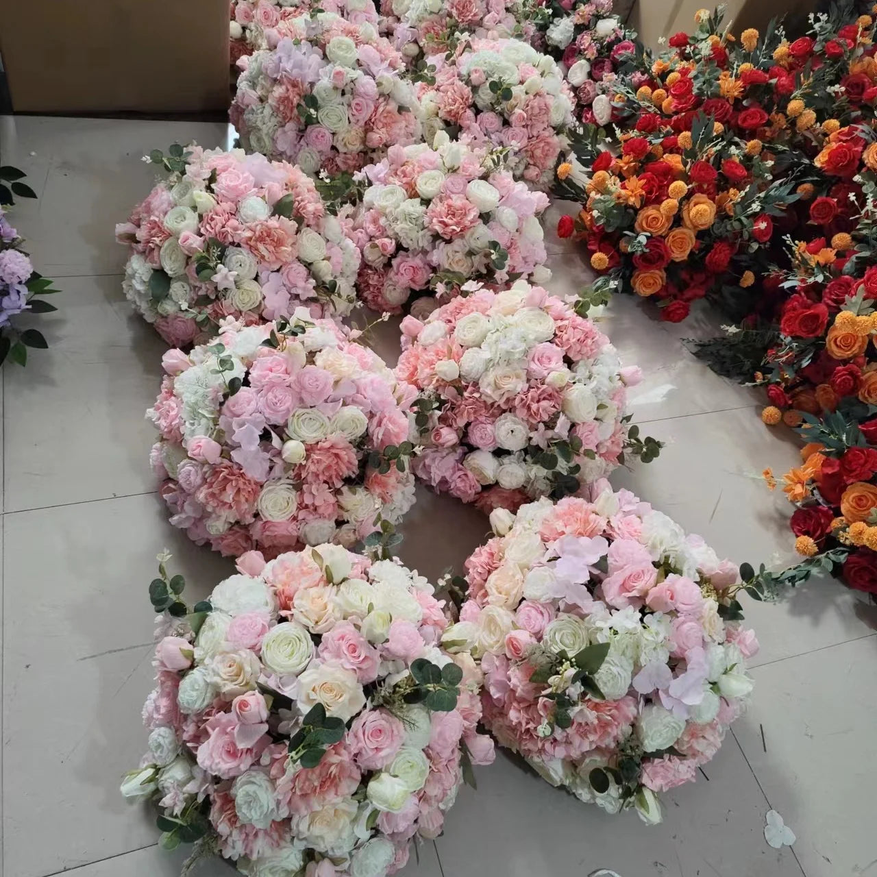 C-FB009 Wholesale Price Artificial Silk Flower Ball Floral Arrangement  Table Centerpieces for Wedding Event Decoration