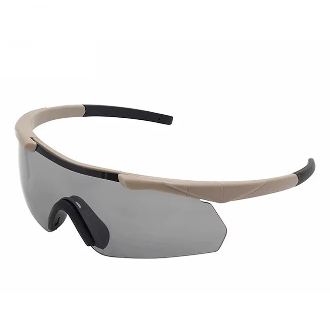 RTS Men's Tactical Sunglasses With Interchangeable Green Lenses Anti-Fog Safety Glasses PC Frame for Outdoor Shooting Goggles