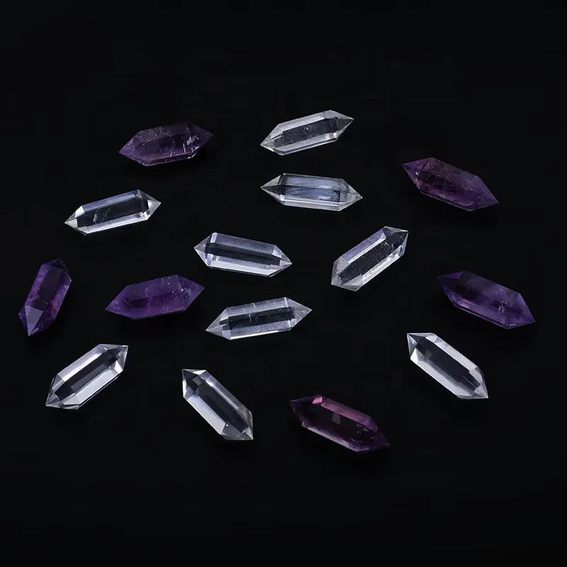 New Product Natural Mini Amethyst clear Quartz Point Crystal Double Terminated Points
