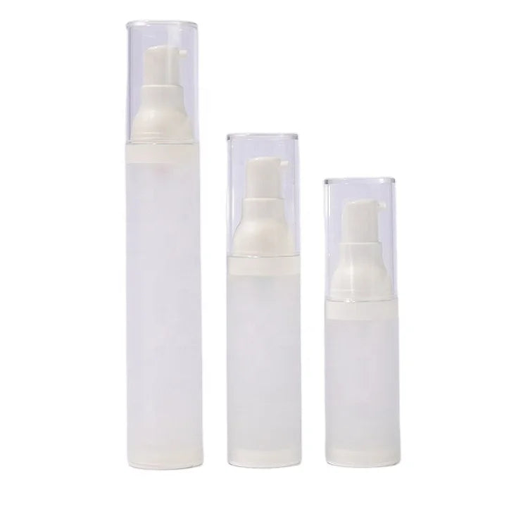 Luxury Matte Frosted Plastic 15ml 30ml 50ml Lotion Airless Pump Bottle Easy Open End for Face Cream for Cosmetic Skin Care