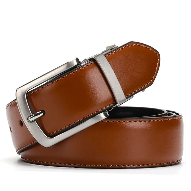 Men's Rotating Needle Buckle Belt Double-Sided Belt Body Belt Cowhide Manufacturer Wholesale