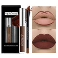 2Pcs\Set Lips Makeup Kit Waterproof Long Lasting Liquid Lipgloss Lipstick With Lipliner Pencil