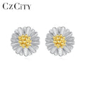 CZCITY 18K Gold Plated New Styles of Daisy Stud Earrings for Women 2026 Double Gold Plated Small Daisy Flower