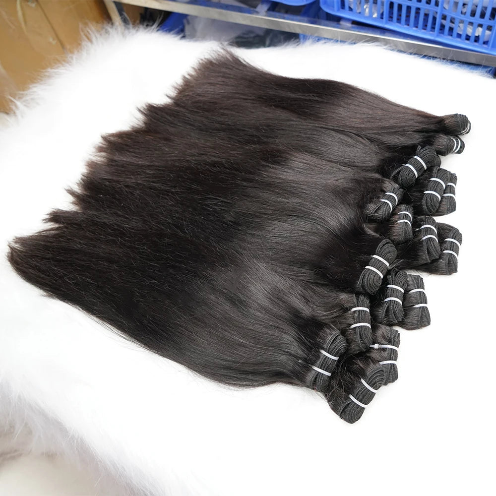 Ready Stock Cheap Virgin Indian Hair Unprocessed Wholesale Cuticle Aligned Raw Indian Double Draw Human Hair Bundles MegaBDM