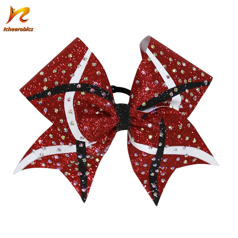 Icheerobics Fast Delivery Custom Cheer Glitter Bow Bulk Cheer Leading Bows for Women