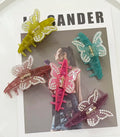 Summer Hot Selling Glitter Butterfly Hair Claw Sparkling Acrylic Hair Clamp 10cm Large Women Butterfly Hair Claw Clip