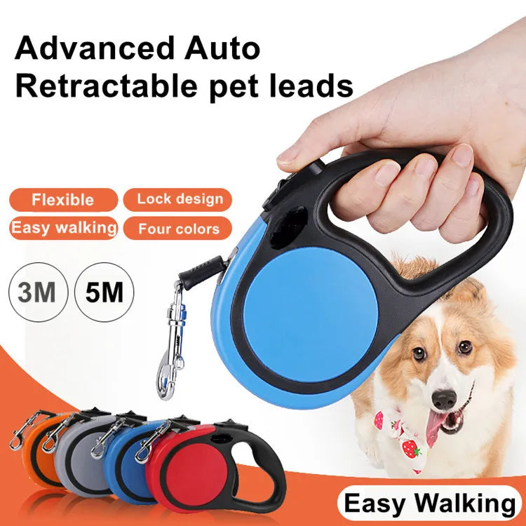 2025 Hot Selling Advanced Luxury Nylon Auto Pet Leash Durable Heavy Duty Retractable Dog Leash