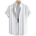 Men's Hawaiian Casual Short Sleeve Shirt Summer Breathable Anti-Wrinkle Striped Print Single Breasted Closure Anti-Pilling