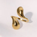 Ins Fashion High Quality Gold Plated Stainless Steel Ring Geometric Minimalist Water Drop Finger Ring