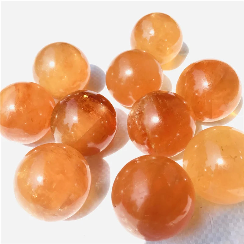 Wholesale Natural Crystal Honey Calcite Sphere Iceland Spar Crystal Balls for Healing