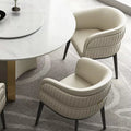 Italian Minimalist Nordic Back Solid Wood Leather Luxury Back Solid Wood Negotiation Chair Leather and Wood Dining Chairs