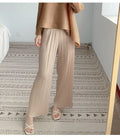 Women's Pleated Wide Leg Pants With a High Waist Drape Loose Fitting Straight Casual for Commuting Pants