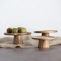 Japanese Tall Wooden Plate Dish Set for Cake and Sushi Restaurants Eco-Friendly MOQ 10 Pcs