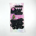 Synthetic Fiber Hair with Lace Closure Amazing Body Wave 4 Bundles in a Pack