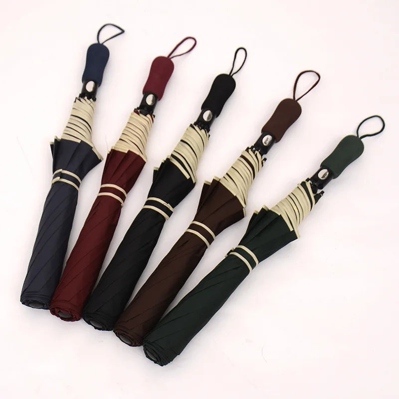 Wholesale 2-Fold Automatic Golf Umbrella Big Size Custom Logo Modern Design Plastic Handle Manually China Manufacturer