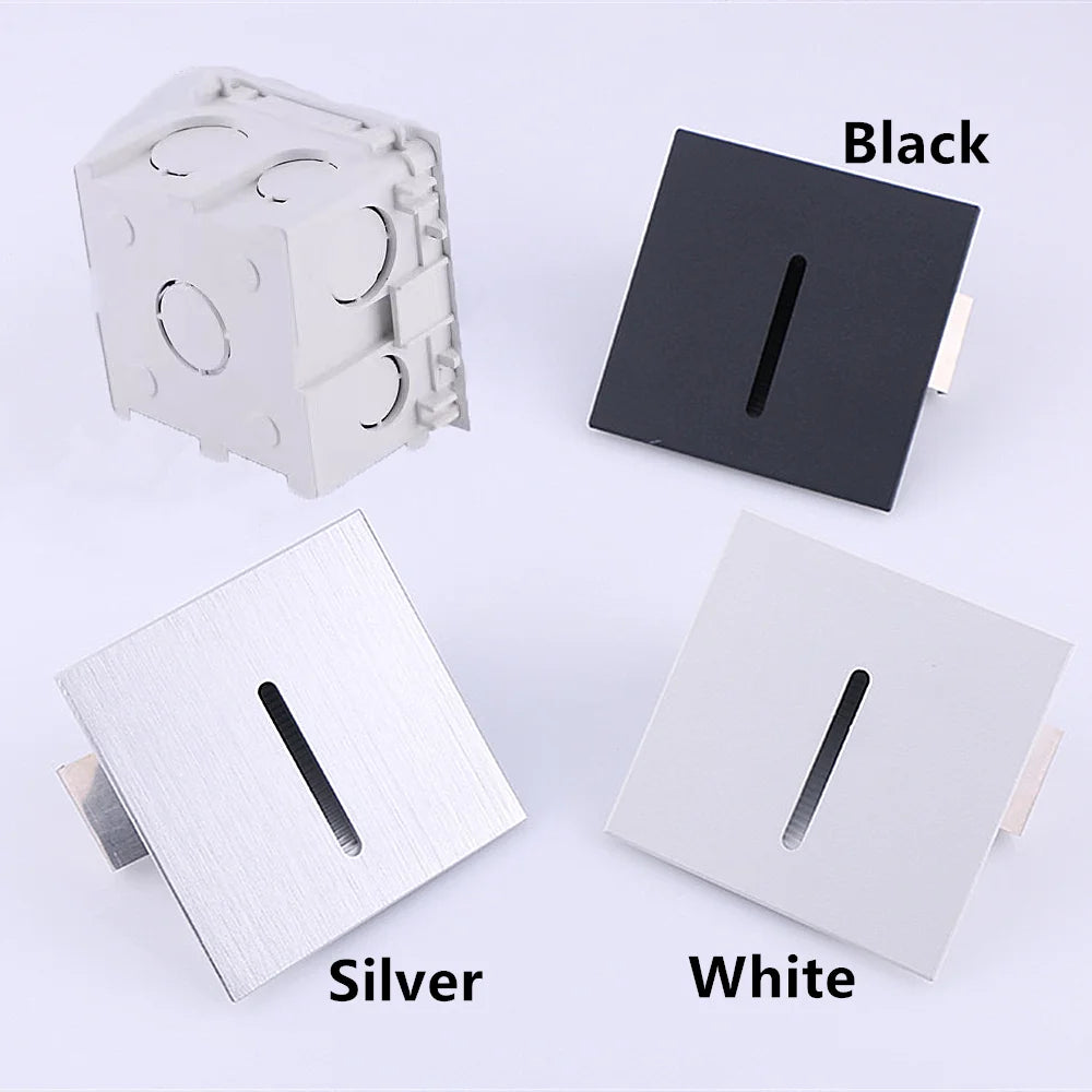 Indoor Wholesale Aluminum 1W 3W Recessed Wall Lamp Led Stair Step Wall Light Square Staircase Light Outdoor Stairs Lights