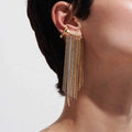 UNIQUE BRAZILIAN SOUTH AMERICAN TASSEL CHANDELIER EARRINGS 18k Gold Plated Hypoallergenic Stainless Steel Dancer Jewelry