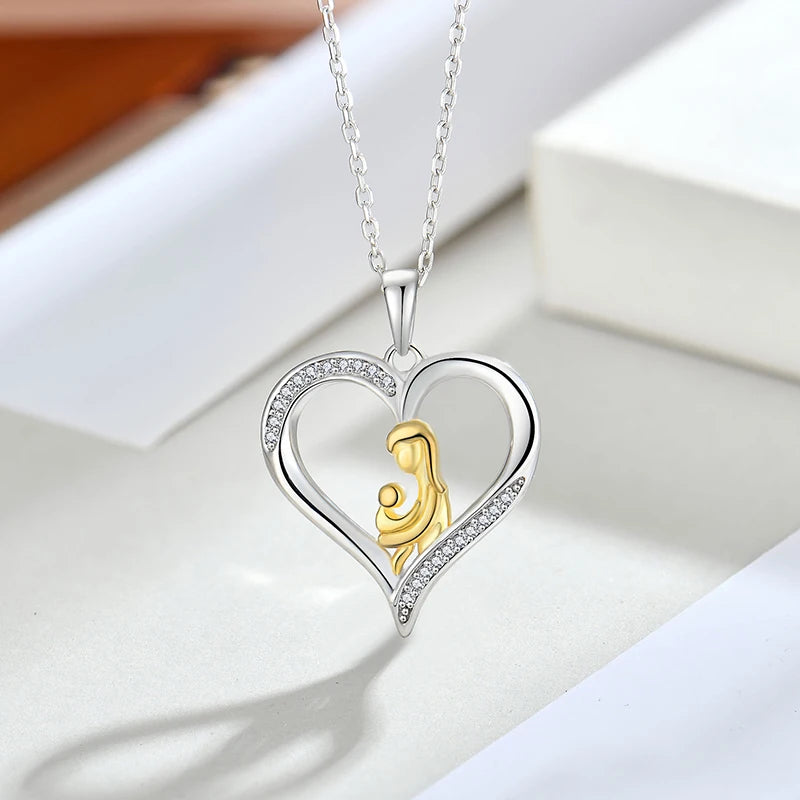 Customized Dainty Trendy Fashion Heart Shape Jewelry Gifts Rhodium Plated Women'S 925 Sterling Silver Kids Mom Pendant Jewelry