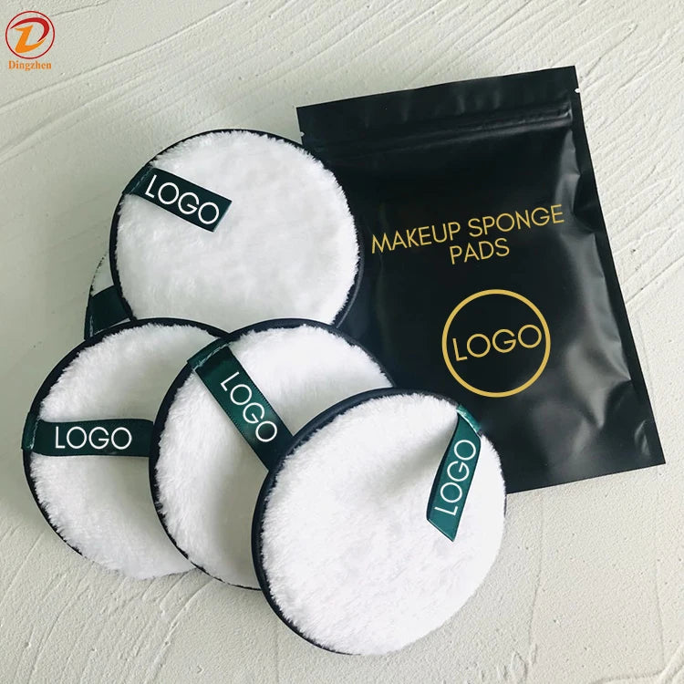 12cm Eco-Friendly Washable Microfiber Makeup Remover Face Cloths for All Skin Types Water Reusable Makeup Remover Sponge Pads