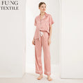 FUNG 6028 Wholesale Bride Getting Ready Outfits Bulk Short Sleeve Long Pants Pajamas