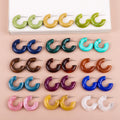 New Trendy Korean Style Fashion Hoops Dating Girl C Shape Earrings Vintage Acrylic Transparent Hoop Earring for Women