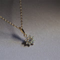 Fancy Simple Design Zircon Gold Plating Pendant Necklace Jewelry in 925 Sterling Silver