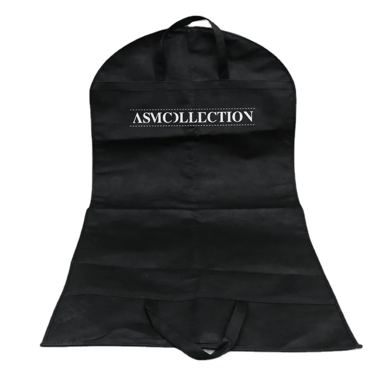 Custom Logo Non Woven Suit Cover Bag Foldable Breathable Garment Bag for Closet Storage Wholesale Travel Suit Carrier