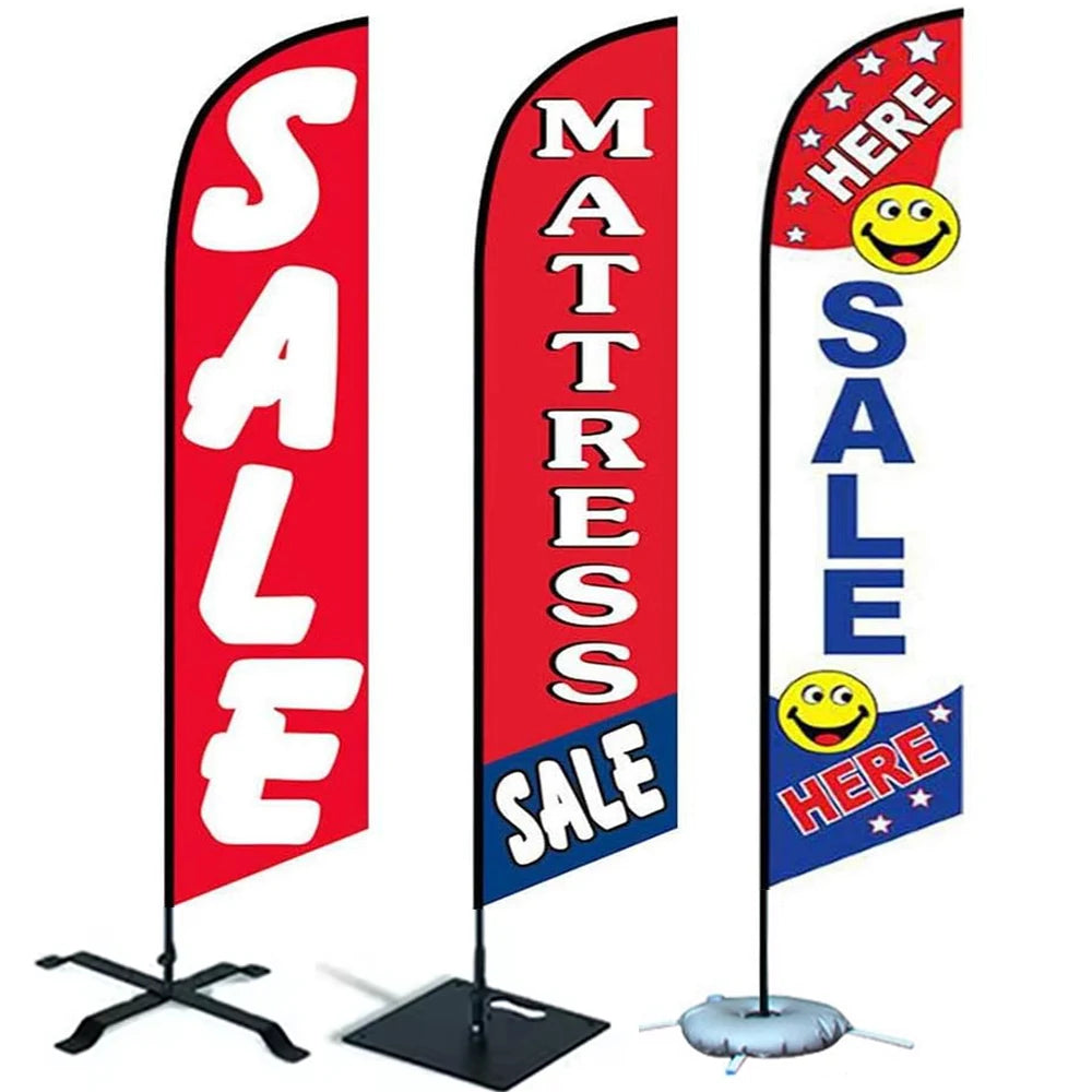 Direct Selling Price 3x5ft  Any logo Double-sided Printing Outdoor Custom Advertising Sale Feather Flag Custom Banner