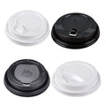RTS 80 90mm Disposable Paper Coffee Cups PP PS Plastic Lid Leak-Proof Takeaway Packaging Plastic Cup Lids for Coffee Drinks