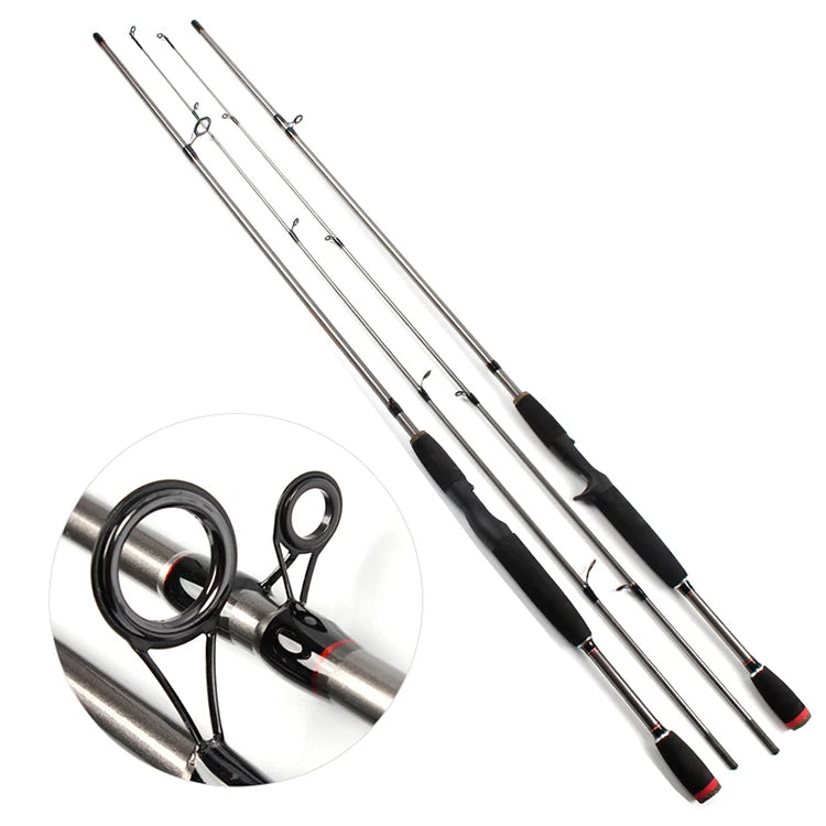 WEIHE 1.8M 2.1M Casting Spinning Carbon Rods Fishing Pole Spinning Fishing Rod 2 Section