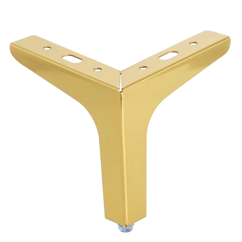Rose Gold Chrome Finish Heavy Duty Iron Triangular Furniture Legs for Sofa Table Hospital Use