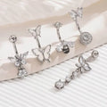 Stainless Steel Gold & Rose Gold Plated Zircon Animal Design Navel Ring