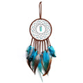 Handwoven Bohemian Turquoise Dreamcatcher Wall Hanging Crystal Feather Dream Catcher Gemstone Beads Spiritual Guardian for