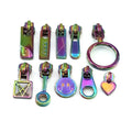 Custom Multi Sizes Shapes Rainbow Color Zipper Slider Zipper Puller Zipper Head for Handbags Garments Boots
