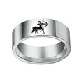Stainless Steel Ring Laser-engraved 12 Zodiac Silver Couples Band Finger Rings for Birthday Gift