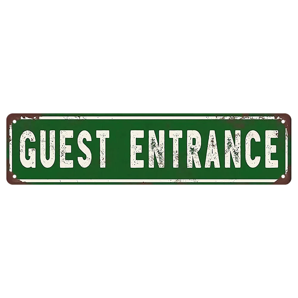 Factory Direct Custom Vintage Metal Tinplate Street Sign Plaque 10x40cm Retro European Style UV-Printed Antique Imitation