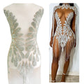 WDP-129 High Quality Shiny Sexy Crystal Bodice Dress Rhinestone Applique Patch for Evening Gown