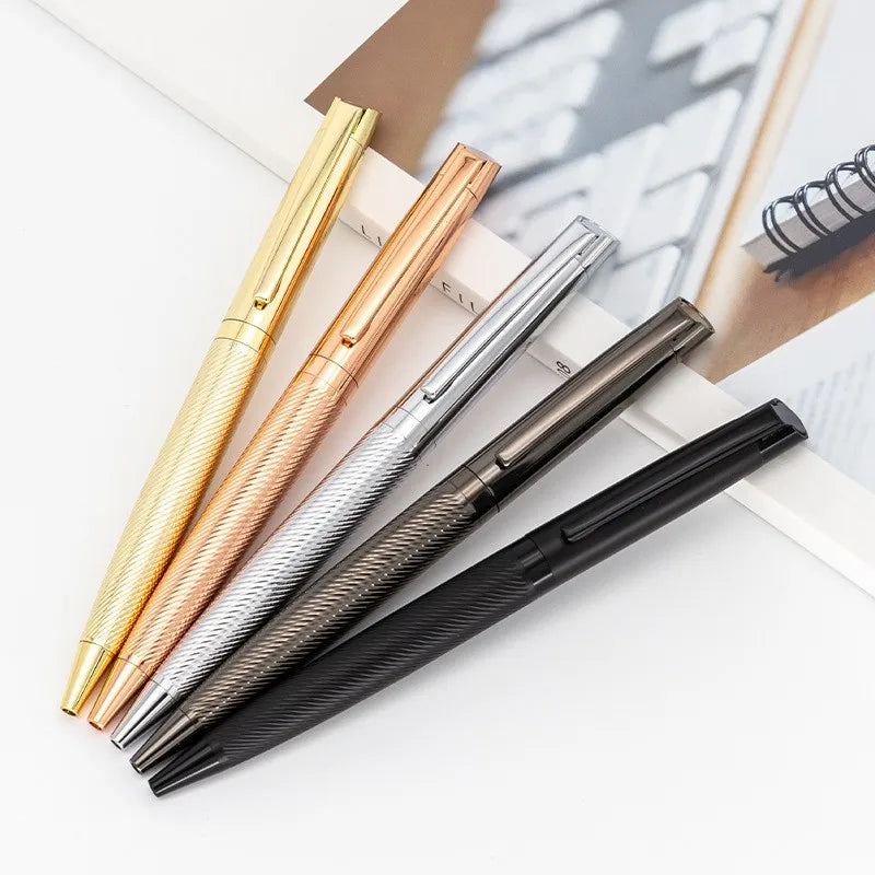 Custom Logo 1.0mm Copper Rod Engraved Ballpoint Metal Pen High-End Oil-Based Advertising Signature for Business Meetings Hotels